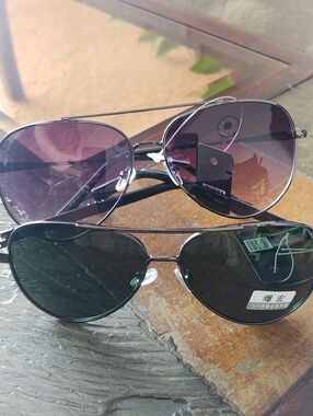 Aviator Sunglasses Duo - Purple and Dark Lenses
